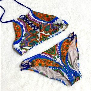 Trina Turk - Floral Lace Up Bikini